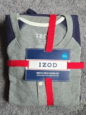 Izod Grey and Navy Men's 2-Piece Lounge Set Size 2XL XXL New
